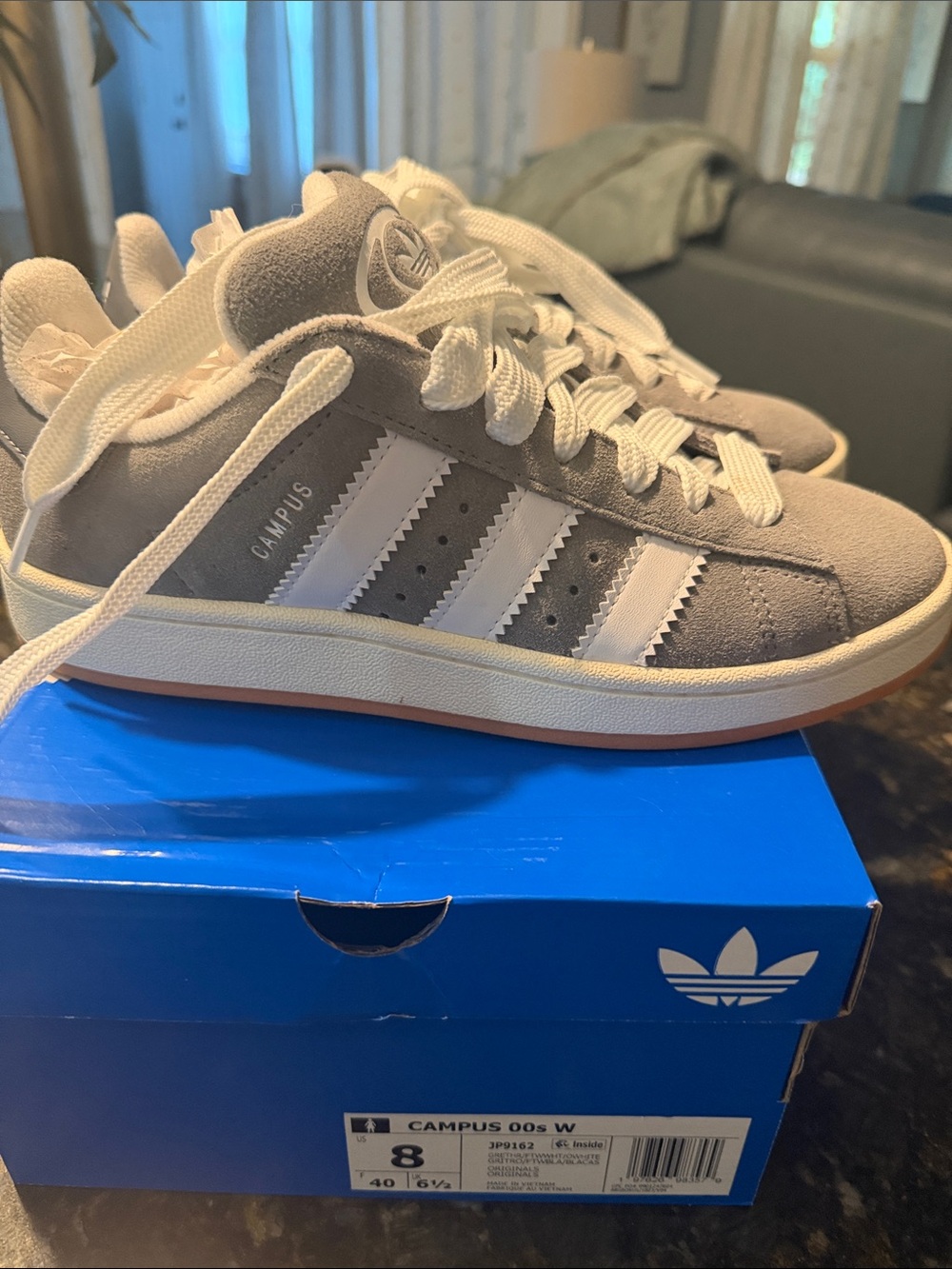 Adidas Campus 00s Women’s Size 8 Grey White Suede Sneakers JP9162